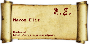 Maros Eliz névjegykártya
